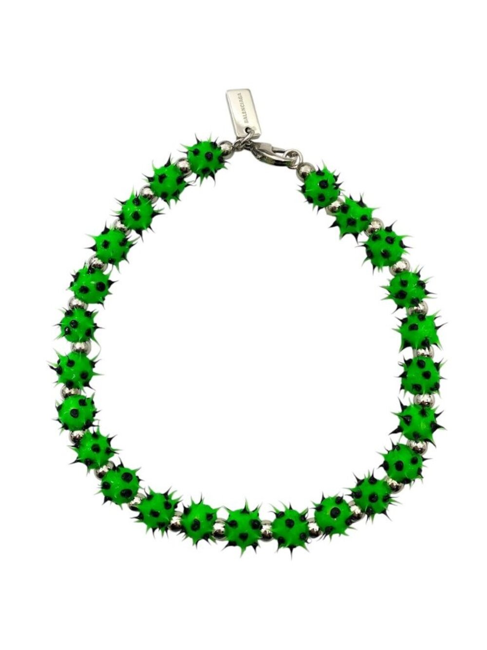 Balenciaga Malibu Silicone Choker Pendant Green Black Silver Mode